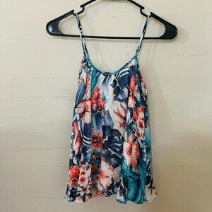 PPLA Palm Woven Top Botanical Print SZ Large Girls